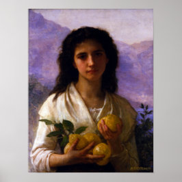 Póster Menina segurando Lemons W.A. Bouguereau Canvas