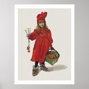 Póster Menina sueco pequena Brita de Carl Larsson como