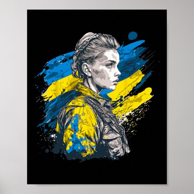 Poster Menina Ucraniana - Força Diante da Oposição (Frente)