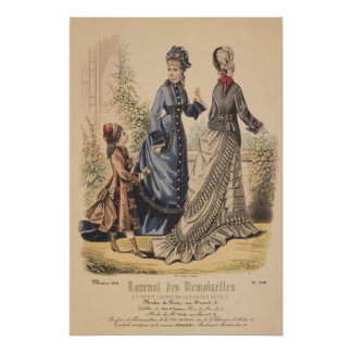 Póster Menina Vitoriana Caminha Cena Paris Vintage Ad