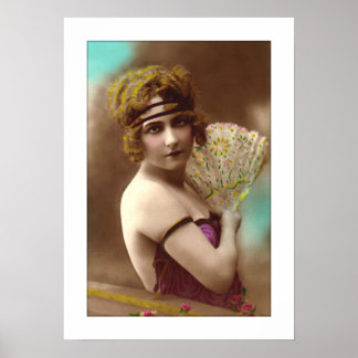 Poster menina vitoriosa com fã