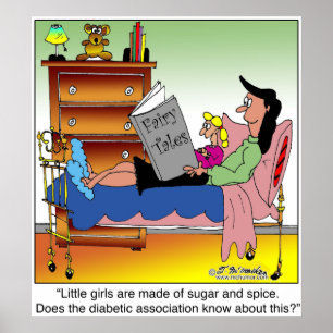 Póster Meninas, açúcar, especiaria & diabetes