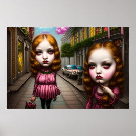 Poster Meninas bonitas posando para uma foto na rua