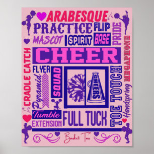 Poster Meninas Cheerhead Purple Typografia