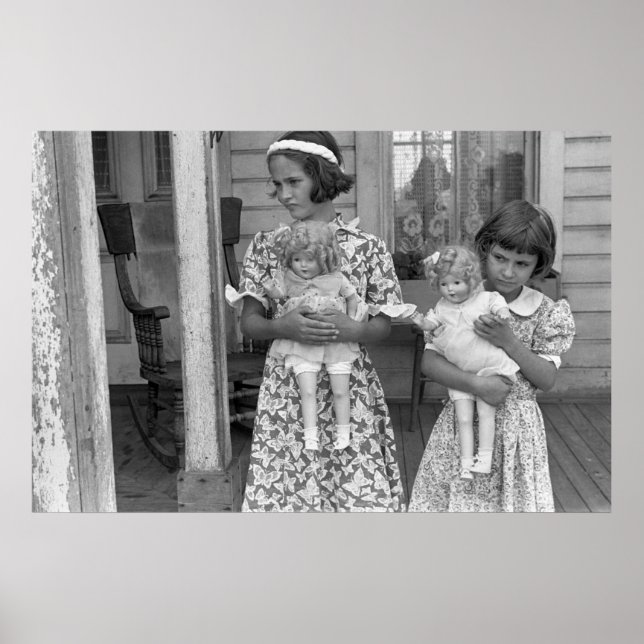 Poster Meninas com bonecas, 1930 (Frente)