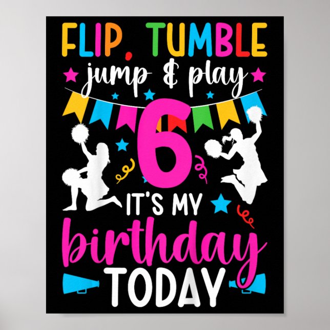 Poster Meninas de 6 anos de idade fazendo aniversário de  (Frente)