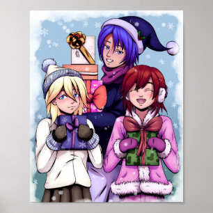 Poster Meninas de anime de Natal