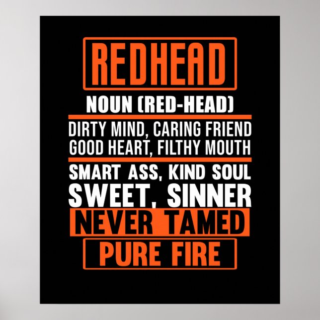 Poster Meninas de Cabelo Vermelho Cortado, Definição Verm (Frente)