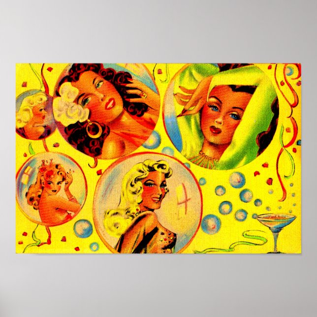 Póster Meninas de glamour dos anos 40 (Frente)