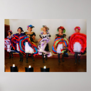 Póster Meninas de salão de dança no oeste velho