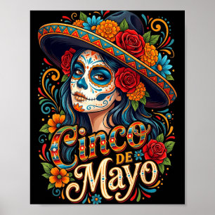 Poster Meninas do cinco de maio mulheres mexicanas festa