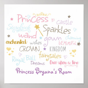 Poster Meninas do Conto de Fadas da Princesa Feminino