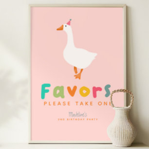 Póster Meninas Dois Bobos De segundo aniversário De Ganso