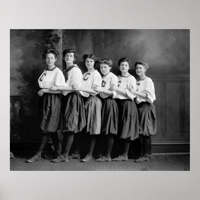 Póster Meninas em Bloomers, início dos anos 1900 (Frente)