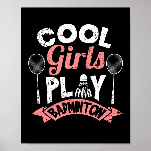 Poster Meninas legal jogando badminton, badminton (Frente)