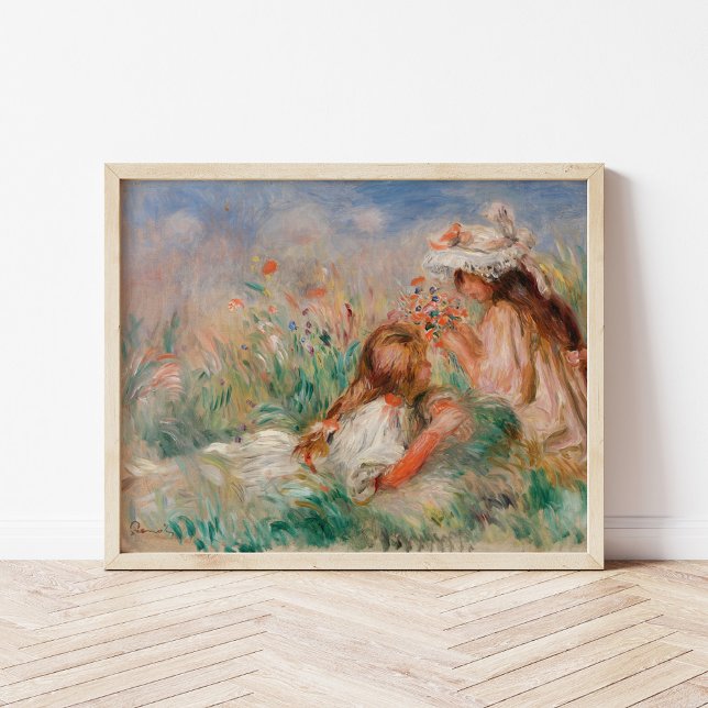 Poster Meninas na grama | Pierre-Auguste Renoir (Criador carregado)