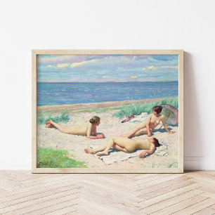 Poster Meninas na praia Paul Fischer