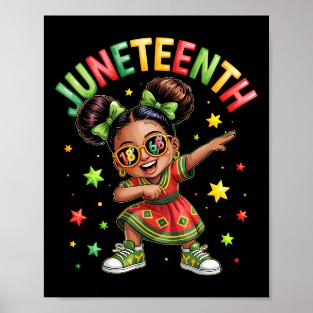 Poster Meninas Negras Dabando Melanina Juneteenth África  (Frente)