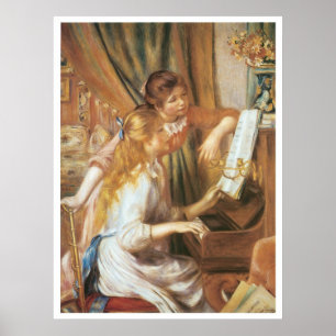 Póster Meninas no Piano, 1892 Pierre-Auguste Renoir
