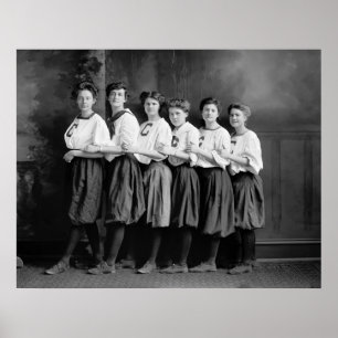 Póster Meninas nos Bloomers, 1900s adiantados