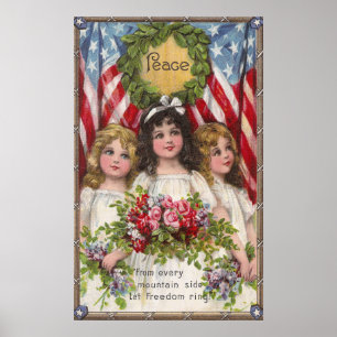 Póster Meninas patrióticas da liberdade