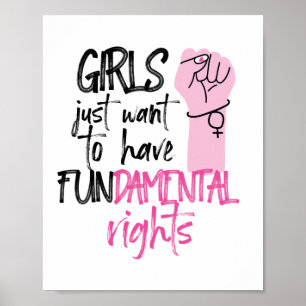 Poster Meninas Só Querem Ter Feministas De Direitos Funda