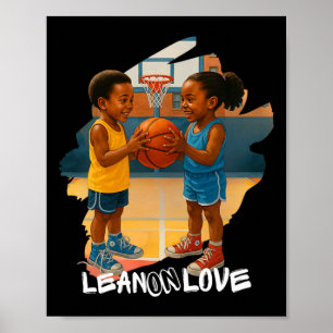 Poster Menino Afro-Americano E Menina Brincalhona Sketchl