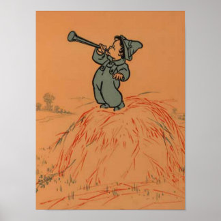 Póster Menino Azul Vintage Rima Infantil