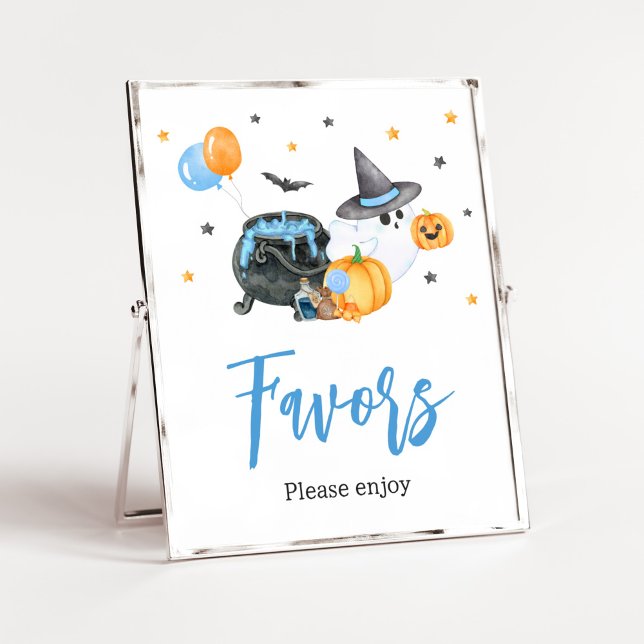 Poster Menino Boo Chá de fraldas Fantasma Favoritos (Ghost Halloween Baby Shower
Favors Sign)