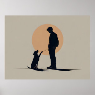 Poster Menino com arte de cão