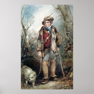 Póster Menino com coelhos