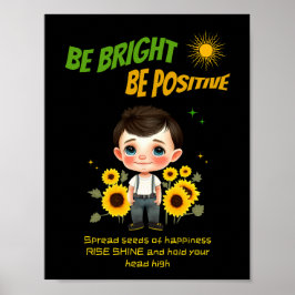 Poster Menino com girassóis