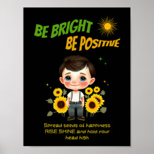 Poster Menino com girassóis