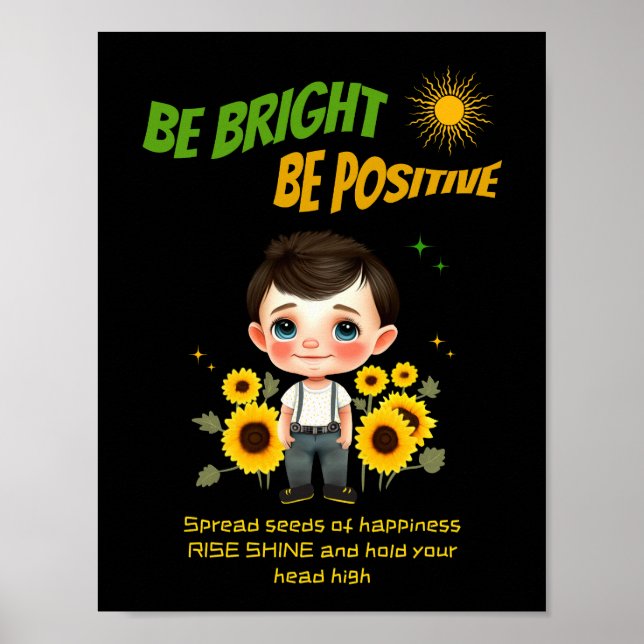 Poster Menino com girassóis (Frente)