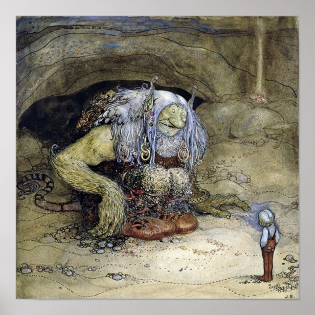 Poster “Menino com Troll” por John Bauer (Frente)