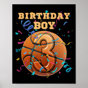 Poster Menino de 3 anos faz aniversário de três anos Sket