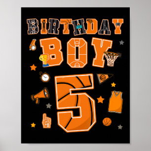 Poster Menino de 5 anos de idade faz aniversário de 5 ano