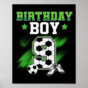 Poster Menino de 9 anos de idade fazendo aniversário de 9