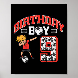 Poster Menino de 9 anos de idade fazendo Dab de futebol n