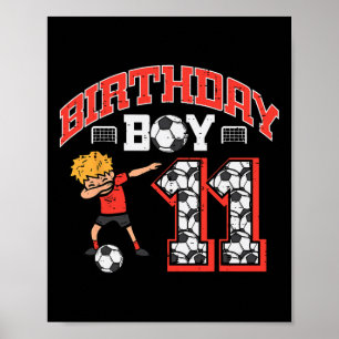 Poster Menino de Aniversário 11 Futebol Dab 11 Anos Bday