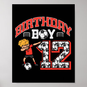 Poster Menino de Aniversário 12 Futebol Dab 12 Anos Bday