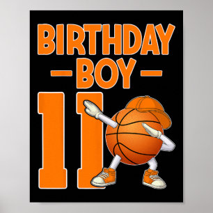 Poster Menino de Aniversário de 11 Anos Dabbing Sketll 11