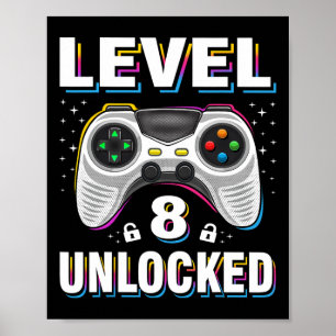 Poster Menino de Aniversário Nível 8 Desbloqueado Video G