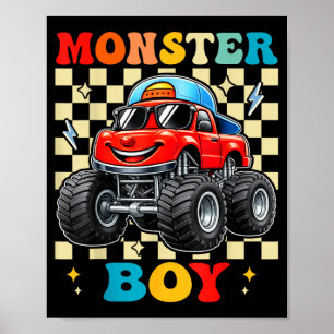 Poster Menino de caminhão monstro família combinando cami