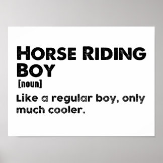 Poster Menino de Cavalgada Definição Engraçada Cavaleiro