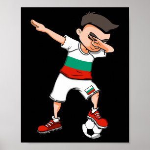 Poster Menino de Futebol Dabbing - Camisa da Bulgária Fã