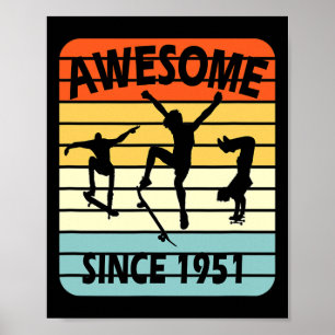 Poster Menino de Skate de 70 Anos de Idade Incrível Desde