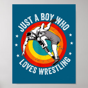 Poster Menino Engraçado Ama Lutar Lutador Engraçado