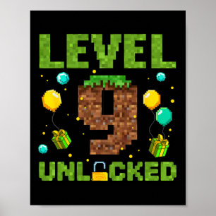 Poster Menino engraçado de 9 anos faz aniversário Gamer N