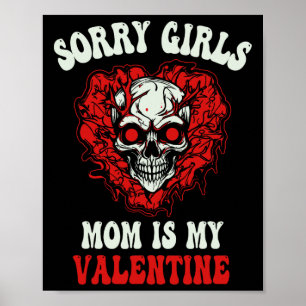 Poster Menino Fantasma Vermelho Coração de Caveira Descul